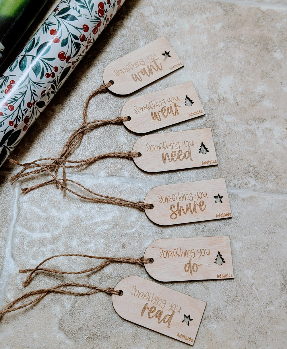 Gift Tag Set Wooden