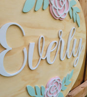 
              Dual Roses Name Round Sign
            