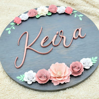 Paper Flowers Name Sign