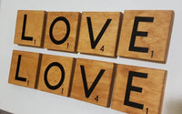 
              "LOVE" Scrabble Wall Tiles
            