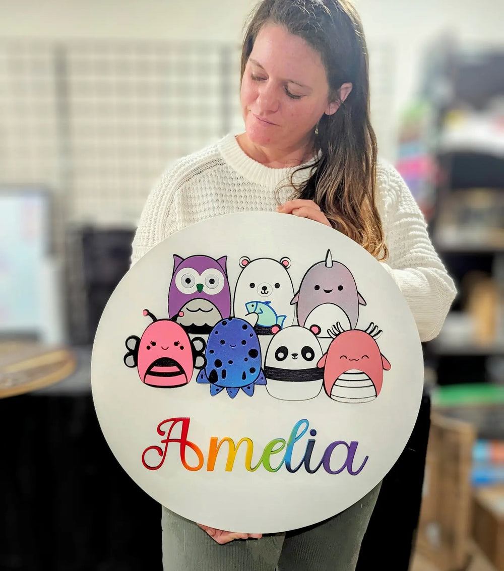Squishmallows inspired name sign