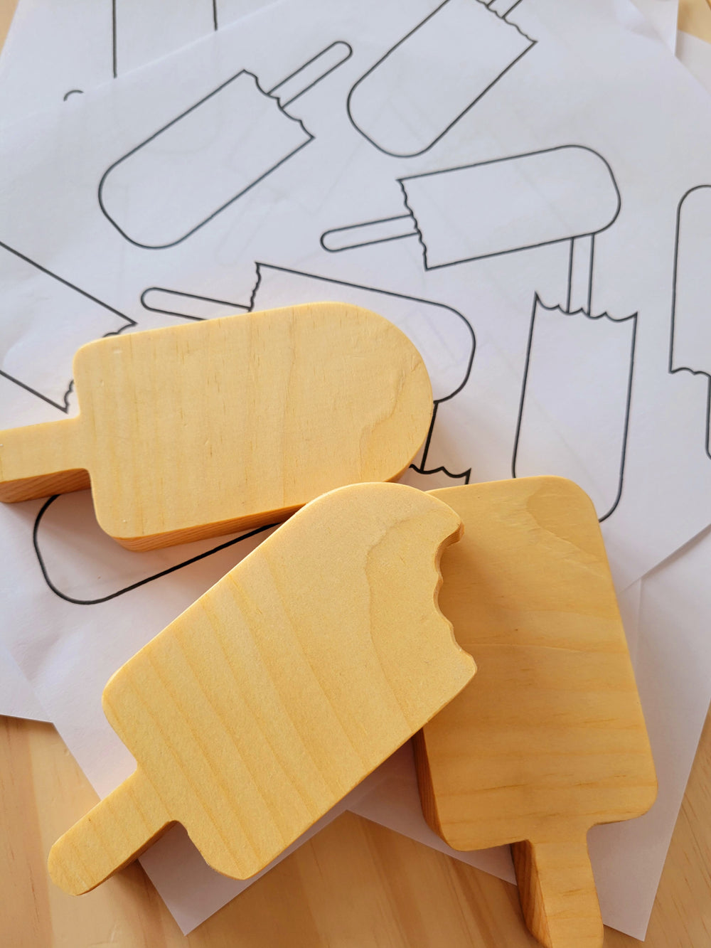 Wooden Popsicles pretend Toys