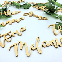 Mini Name Cut outs table decor/gift tags