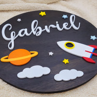 Space Themed Name Round Sign