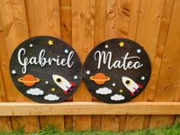 
              Space Themed Name Round Sign
            