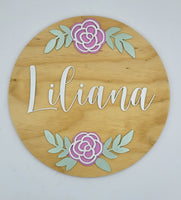 
              Dual Roses Name Round Sign
            