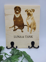 
              Real Photo Pet Engraved Leash Hanger Sign
            