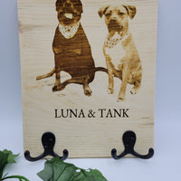 Real Photo Pet Engraved Leash Hanger Sign