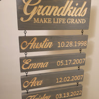 Grandkids Hanging Decor Sign