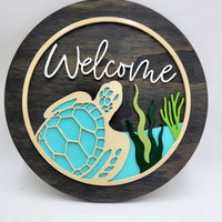 Welcome Sea Turtle Mini Sign