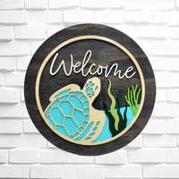 Welcome Sea Turtle Mini Sign
