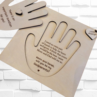 Godparent Hand Card Wood