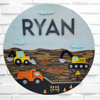 Construction Theme Name Sign