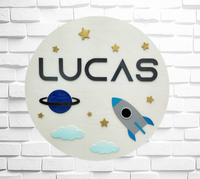 
              Space Themed Name Round Sign
            