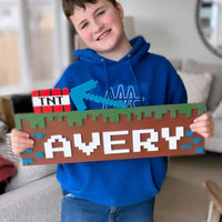Minecraft Inspired Name Sign